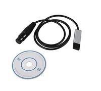 Mini USB to DMX Interface, Stage Lighting Controller Adapter, Black with 1m Cable - Smooth Data Transmission, No External Power Needed, Compatible with Third Party Software
