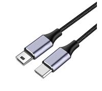 Mini USB to USB C Cable Mini-B 5 Pin to Type-C Data Transfer Charging Cable Charger Cord Compatible with Nikon Canon Eos Rebel Powershot Dslr Elph Digital Camera for Pc, Laptop, iPhone 15/16 (1M)