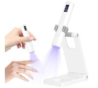 Mini UV Lamp for Gel Nails, UV Light for Nails with Stand, Handheld UV Nail Lamp Rechargeable, 2 Timers Nail Lamp for Gel Polish, Nail Dryer Portable, White