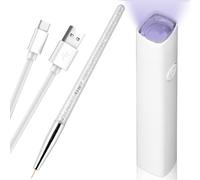 Mini UV Lamps for Gel Nails Handheld UV LED Light Rechargeable USB Quick Drying Portable Flashlight Gift for Women Glitter Nail Art Glue Stickers DIY Home Travel White