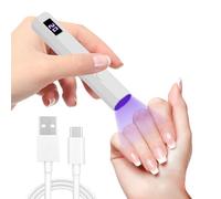 Mini UV Lamps for Gel Nails with LED Screen Handheld Small Nail Lamps Led Flashlight USB Rechargeable 180mAh 3W Flash Cure Nail Drye 20s 60s Timer Fast Drying for Women DIY at Home Travel Salo White