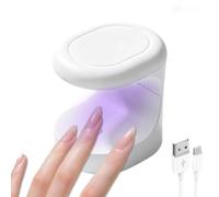 Mini UV LED Nail Lamp, 16W Portable Quick-Dry Nail Dryer, USB Powered Single Finger Gel for Home Salon Travel Dorm Beginners Women Girls