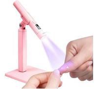 Mini UV LED Nail Lamp for Gel Polish, Portable Flash Cure Light with 360° Rotatable Magnetic Stand, Rechargeable Handheld Pen for Quick Curing Nail Art, DIY Home Manicure and Travel