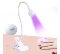Mini UV Nail Lamp, Small LED Lamps for Gel Nails, Portable LED Switch Clip-On Flexible Desk Mini Portable USB for DIY Manicure Alle Gel