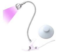 Mini UV Nail Lamp, Small LED Lamps for Gel Nails, Portable LED Switch Clip-On Flexible Desk Mini Portable USB for DIY Manicure Alle Gel