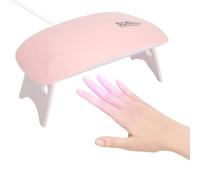 Mini UV Nails Lamps, 6W Curing Lamp with 5V/1A USB Power Cable, Type-C Interface Nail Polish Dryer Lamp with 2 Modes 60s/120s Timer for Gel Nails DIY at Home/Travel, LED/UV Gel Nail Polish (Pink)