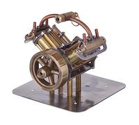 Mini V4-Steam Engine Miniature Steam Engine Model without Boiler 90 x 85 x 70mm, Perfect Physics Science Experiment for Adult