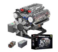 Mini V8 Engine Model Kits - 535 Pcs to Build Your Own Mini Engine That Runs, DIY STEM Engine Building Blocks Sets with Battery Box and Motor, Hobby Building Blocks for Adults (V8 535PCS)