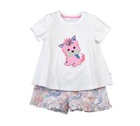 Mini Vanilla London Girls Cute Puppy Shortie Cotton Summer Pyjamas: Summer PJ's for Girls, ages 1 to 10 years (4-5 yrs) Lilac/White