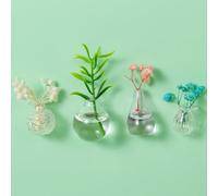 Mini Vase Magnets, Mini Ceramic Vase Refrigerator Magnets, 3D Ceramic Flower Vase Cute Plant Vase Fridge Magnets Kitchen, Office Decoration (4-B)