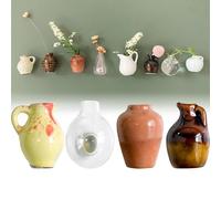 Mini Vase Magnets, Mini Ceramic Vase Refrigerator Magnets, 3D Ceramic Flower Vase Cute Plant Vase Fridge Magnets Kitchen, Office Decoration (4, B)