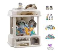 Mini Vending Machine , Vending Machine Toys with Light and Music,2 Panda Doll,25 Dolls,20 Gashapons , Mini Claw Machine Cheap for Party Birthday Easter