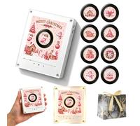 Mini Vinyl Player, Let It Spin Christmas Fridge Magnet Music Player 9 Songs | Magnetic Music Box With Led Light & 9 Nfc Discs, Magnetic Back Attaches The Retro Mini Player To Compatible Metal Surfaces