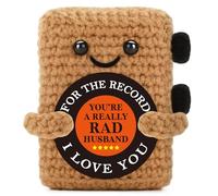 Mini Vinyl Record Husband Gifts for Valentines Day Birthday Fathers Day Romantic Wedding Anniversary I Love You Gifts for Husband from Wife Handmade Crochet Vinyl Record Home Office Desk Decor