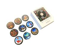 Mini Vinyl Records Christmas Vinyl Fridge Player, NFC Music Box(B) | Mini vinyl records with 256MB storage and NFC playback for personalised Christmas music on your fridge