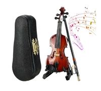 Mini Violin Model - 5 Inch Sound Producing Tabletop Decoration, Ornamental Instrument | Detailed Desktop Display Piece For Bedside Bookshelf Nightstand Window Sill Music Lovers