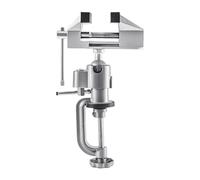 Mini Vise 360 Degree Rotating Clamp, Type Bench Vise Table Aluminum Alloy Flat Clamp 0-50MM with Rubber Sleeve for Beginners and Pros
