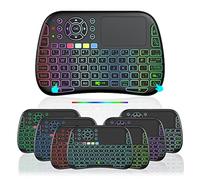 Mini Voice Bluetooth Keyboard with Touchpad, IR Learning, 2.4G WiFi/BT5.0 for PC, TV Box, iOS, Android, Windows, Mac OS