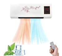 Mini Wall Mounted Air Conditioner Fan with Remote Control, Adjustable Natural Wind and Heating System for Bedroom Office Bathroom Living Room, Quiet Smart Ac Fan Heater Combo Unit(C)