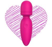 Mini Wand Massager, Small Cordless Handheld Massager with 10 Quiet Vibration Modes, Rechargeable Handheld Personal Massager for Neck, Shoulder, Back and Body [11 x 3 cm]