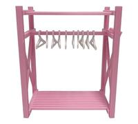 Mini Wardrobe with 10 Hangers Clothes Storage Closet for Display Accessories for 15/17cm Dolls