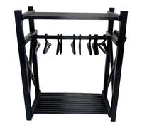 Mini Wardrobe with 10 Hangers Clothes Storage Closet for Display Accessories for 15/17cm Dolls