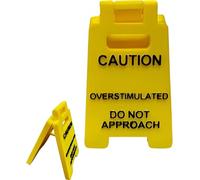 Mini Warning Caution Sign Funny Caution Overstimulated Novelty Desk Decor Office Signage Accessoriesfor Coworker Teammate Employee Boss (1pc)