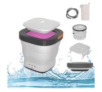 Mini Waschmaschine für Camping mit 4/6 Huors Trocknung und UV Faltbare Waschmaschine 350PRM,4D-Wellenrad für Wohnungswäsche Camping Wohnmobil,White