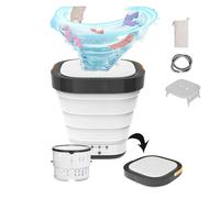 Mini Waschmaschine für Camping mit 4/6 Huors Trocknung und UV Waschmaschine Mini mit Ultraschallturbine,Touchscreen für Unterwäsche,Socken,Babykleidung,White
