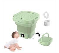Mini Washer Machine Portable, Mini Portable Washing Machine 8L with 3 Modes Deep Cleaning, Travel Clothes Washer for Underwear,Socks,Baby,Towels,Green