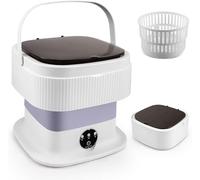 Mini Washing Machine, 11 L Foldable Washing Machine with Spin Function, Portable Travel Washing Machine, Camping Mobile Washing Machine for Travel, Students, Motorhome (Purple)