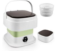 Mini Washing Machine, 11 L Foldable Washing Machine with Spin Function, Portable Travel Washing Machine, Camping Mobile Washing Machine for Travel, Students, Motorhome (Green)