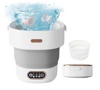 Mini Washing Machine, 13 L 2-in-1 Foldable Small Washing Machine Camping with Spinner, Removable Drying Basket, 3 Modes Deep Cleaning, Portable Washing Machine for Dormitories, Motorhome, 2.5 kg