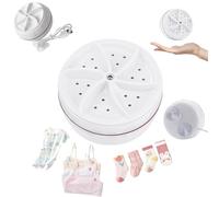 Mini Washing Machine And Dishwasher, Portable small laundry washer underwear sock, USB Turbine Washing Machines with Strong Suction Cups for Travel Business Trip or College Rooms (White)