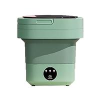 Mini Washing Machine, Mini Washing Machine Foldable, For Socks,Underwear Or Small Items (Color : Green)