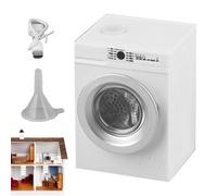 Mini Washing Machine Model - Washing Machine, Real Rotating Drum Design, Toy - 1:12 Scale Washer Furniture | With Openable Lid Miniature For Children Girls Boys Laundry Pretend Play
