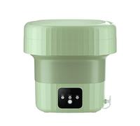 Mini Washing Machine Portable 6L, Folding Durable 12V Laundry Machine with Drain Basket, Underwear Socks Washing Machine 3 Speed Timing, Electric Clothes Washing Bucke for Travel Home Dorm (Green)