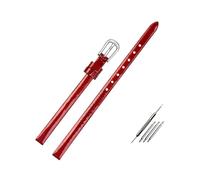 Mini Watch Band 6mm Leather Watch Bracelet Women's Watchband Red/Blue/Blacksmall Watch Strap, 6mm