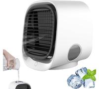Mini Water Cooler, Artic Cooler, Ozzi Cool, 3 Wind Speeds, 300ml Water Tank Makes The Wind Cooler, Upgrade Filter Cotton, Colorful Lights, Low Wind Shell Mute, Bright Lights(White)