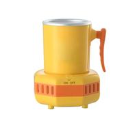 Mini Water Cooler, Fast Cooling Cup Portable Chilled Cooling Mug Yellow Duck Pattern Drink Chiller Anti Slip Handle Desktop Cooler Electric Drink Cooler (Vaso refrigerante con adaptador y base)
