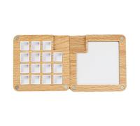 Mini Watercolor Palette - 15 Grids Wooden Travel Paint Palette, Moisture Resistant Oil, Compact Rectangular Pocket Design, Removable Mixing Wells, Integrated Paper Clip Notch | with Portable