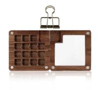 Mini Watercolor Palette with Binder Clip - Portable Paint Nano Palette Pocket Artist Palette 15 Grigs Travel Sketching Tray Box Ideal for Outdoor Painting