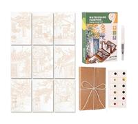 Mini Watercolor Set | Workbook Watercolor Set for Beginner - Adults Painting Practice Kit,for Beginners Artists Adults Sketching Outdoor Journal Family Desktop