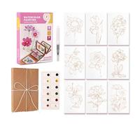 Mini Watercolor Travel Set | Workbook Watercolor Set for Beginner - Adults Painting Practice Kit | for Artists Beginners Adults Sketching Journal Family Desktop Outdoor