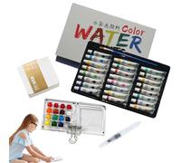 Mini Watercolour Paint Set Travel, With 12/24 Color Paints, Watercolour Paint Palette, Portable Professional Palette For Amateur Hobbyists Lovers Professionals Outdoor Artists