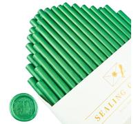 Mini Wax Seal Sticks,Tomgenrine Mini Glue Gun Sealing Wax Sticks 36pcs for Wedding Invitations, Letter, Envelope, Cards and Crafts(Pine Green）