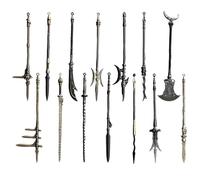 Mini Weapons 14Pcs 5 Inch Zinc Alloy Ancient Miniature Weapons Includes Lance, Halberd, Spear, Dagger-Axe & More, Gift for Collectors