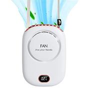 Mini Wearable Personal Fan, Hanging Neck Rechargeable Portable Summer Cooling Fan with Lanyard and Bracket, Powerful 3 Speed 120 Degree Wide-angle Clip on Waist Outdoor Bladeless Small Fans (White)