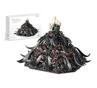 Mini Wedding Dress Building Blocks Set for Women, 1501 PCS Mini Micro Black Wedding Dress Model Building Kit with Lights, Creative Flowers Clothing Bricks Model, Gifts for Valentine's Day