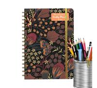 Mini Weekly Planner, Portable Spiral Bound Notebook, Habit Tracker with Scheduling, Lined Notebook with Pockets for Week, 5 Exercise Book for Learning, Fitness Diary for Home Office